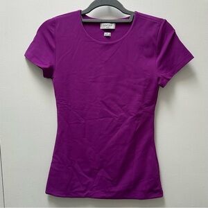 Aritzia Contour Crew T-Shirt Ube Purple Double Lined Tee Nylon
